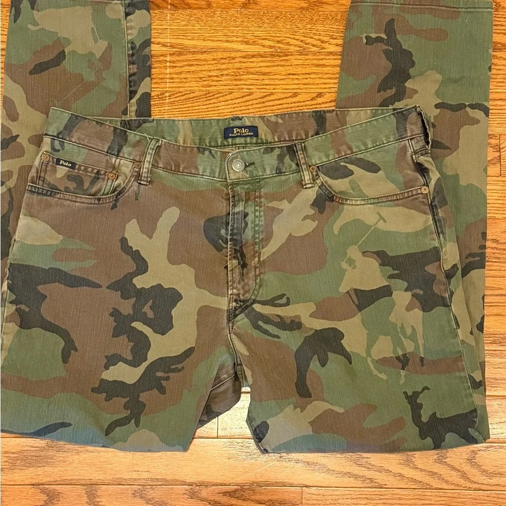 MENS POLO RALPH LAUREN THE SULLIVAN SLIM CAMO PANTS JEANS SZ 38x32 - Picture 4 of 8
